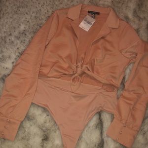 Brand New! Pink silk bodysuit
